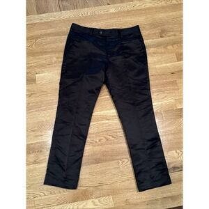 Giovanni Testi Mens Size 34R Slim Black Dress‎ Pants Satin Sheen